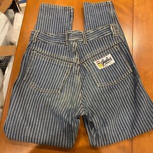 RARE 1980’s Gasoline Jeans | Paris, France Striped Denim | High Waist Sz. 11 Jrs